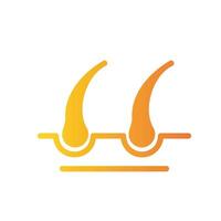 hair follicle Flat Gradient Icon White Background vector