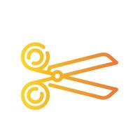 scissors Line Gradient Icon White Background vector