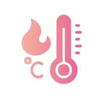 temperature Flat Gradient Icon White Background vector