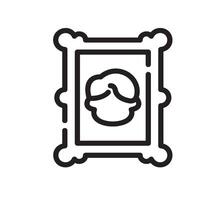 frame Line Icon White Background vector