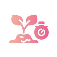time Flat Gradient Icon White Background vector