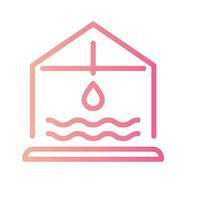 water house Line Gradient Icon White Background vector