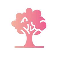 tree Flat Gradient Icon White Background vector