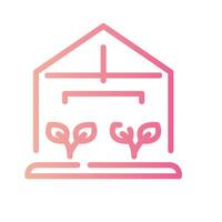 greendhouse Line Gradient Icon White Background vector
