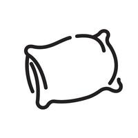 pillow Line Icon White Background vector