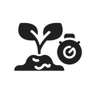time Glyph Icon White Background vector