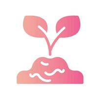 plant Flat Gradient Icon White Background vector