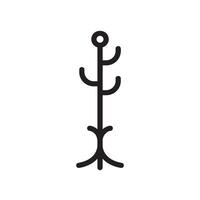 coat stand Line Icon White Background vector