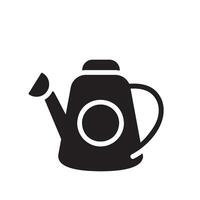 watering Can Glyph Icon White Background vector