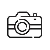 camera Line Icon White Background vector