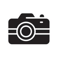camera Glyph Icon White Background vector