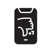 dislike Glyph Icon White Background vector