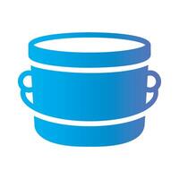 bucket Flat Gradient Icon White Background vector