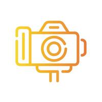 action camera Line Gradient Icon White Background vector
