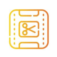 videoediting Line Gradient Icon White Background vector