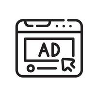 ads Line Icon White Background vector