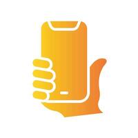 selfie Flat Gradient Icon White Background vector