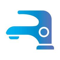 water tap Flat Gradient Icon White Background vector