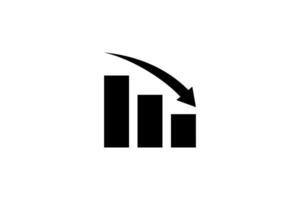 business icon black arrow curved down vector