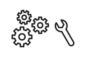 settings icon line set - minimalist gear and configuration illustrations vector