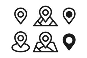 map and navigation icon line set vector