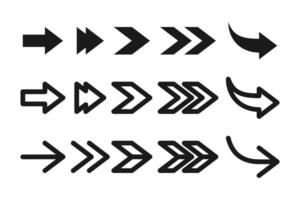 arrow icon line and flat set vector