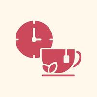 Tea time trendy artwork charming abstract illustration colorful applicative design vector