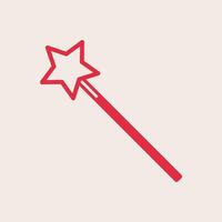 Magic wand trendy artwork handsome abstract illustration colorful applicative design vector