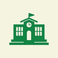 School building trendy artwork cute abstract illustration colorful applicative design vector