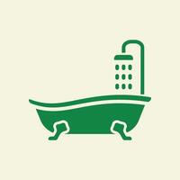 Bathtub trendy artwork cute abstract illustration colorful applicative design vector