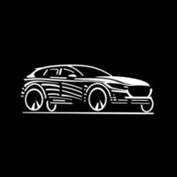 White Auto on a black background. vector