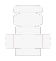Simple Packaging Box Die Cut Template Blueprint Layout with Cutting and Scoring Lines Draw Graphic Design vector
