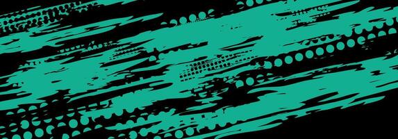 Abstract teal and black graphic design with patterns. vector