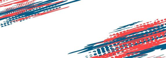 Abstract design with red and blue brush strokes. vector