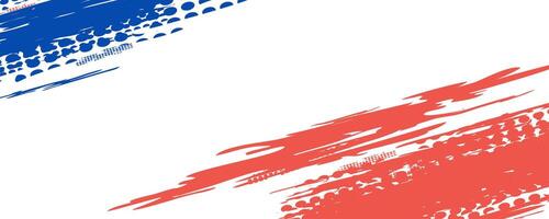 Abstract brush strokes in blue and red on white background. vector