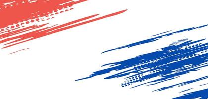 Abstract design with red and blue brush strokes. vector