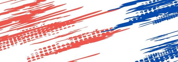 Abstract design with red and blue brush strokes. vector