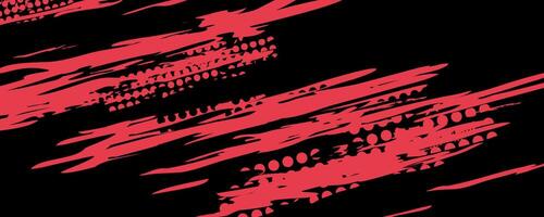 Abstract red and black graphic design with patterns. vector