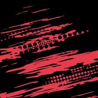 Abstract red and black graphic design with splatters. vector