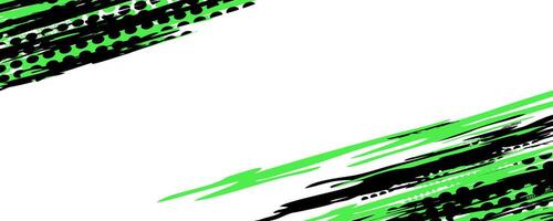 Abstract green and black brushstroke design. vector