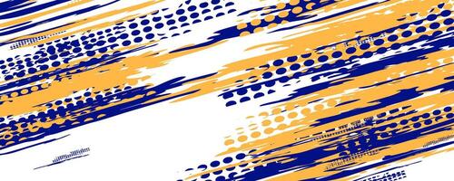 Abstract blue and orange brushstroke pattern design. vector