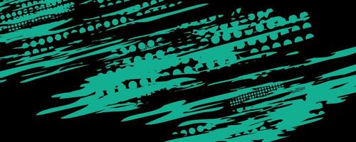 Abstract teal pattern with dynamic brush strokes. vector