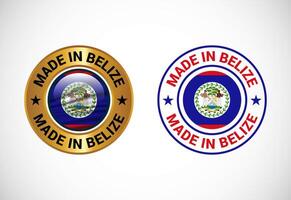 Made in Belize label icon with flag. Icon set for business, badge, seal, sticker, logo, and symbol vector