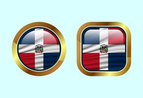 Glossy flag button of Dominican Republic, High quality web button design vector
