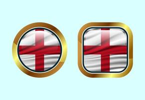 Glossy flag button of England, High quality web button design vector