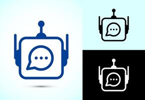 Chatbot icon design illustration, Chat conversation icon, Online support service bot sign vector
