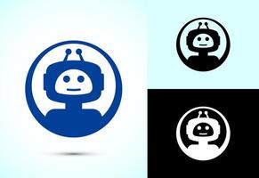 Chatbot icon design illustration, Chat conversation icon, Online support service bot sign vector