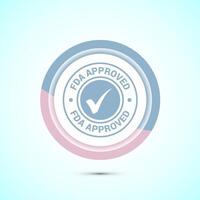 FDA approved icon, Food and Drug administration icon label, Pastel Color Button Design vector