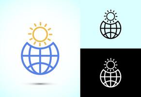 Climate change icon design, Global warming, Earth temperature icon vector