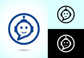 Chatbot icon design illustration, Chat conversation icon, Online support service bot sign vector